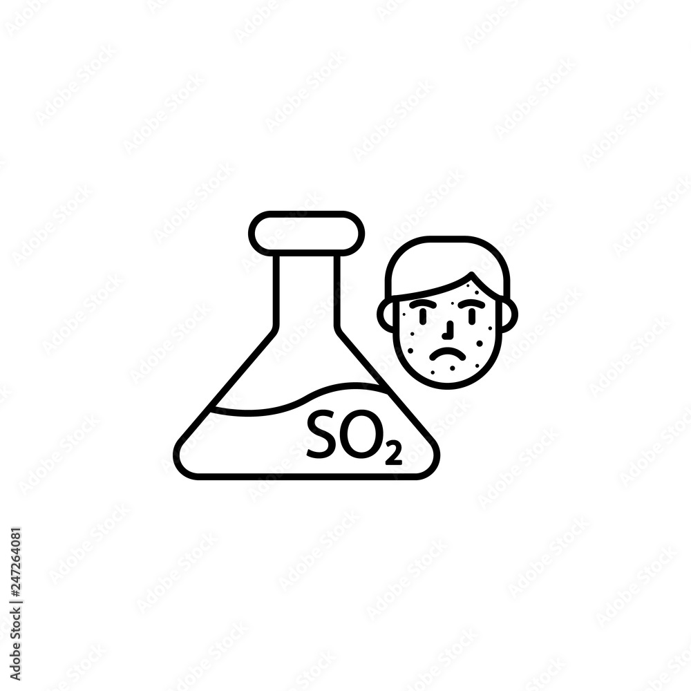 Poster sulphite, allergic icon. element of problems with allergies icon. thin line icon for website design 
