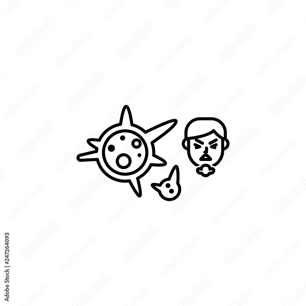 Poster mold, allergic face icon. element of problems with allergies icon. thin line icon for website design