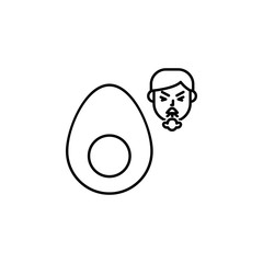 Obraz premium Egg, allergic face icon. Element of problems with allergies icon. Thin line icon for website design and development, app development. Premium icon