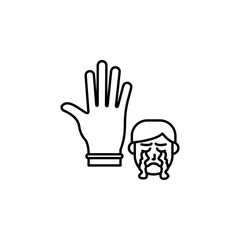 Fototapeta premium Latex, allergic face icon. Element of problems with allergies icon. Thin line icon for website design and development, app development. Premium icon