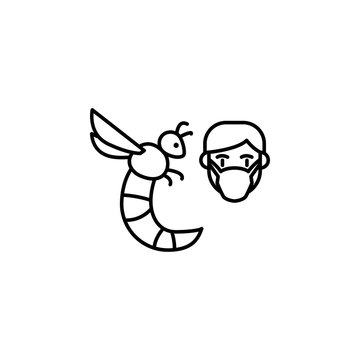 Wasp, allergic face icon. Element of problems with allergies icon. Thin line icon for website design and development, app development. Premium icon