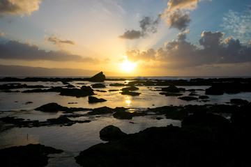 sunset over the sea