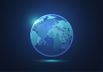 Global network connection. World map point and line composition concept of global business. Vector Illustration