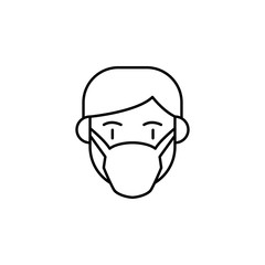 Mask, sick ,allergic reaction icon. Element of problems with allergies icon. Thin line icon for website design and development, app development. Premium icon