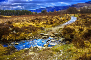 Cairngorms National Park. A path to Glen Mark.  Angus, Scotland, United Kingdom.