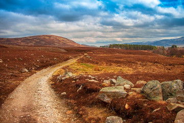 Glen Mark provides the southern walking route to Mount Keen. Angus, Scotland, UK. Cairngorms National Park.
