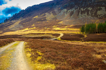 Glen Mark provides the southern walking route to Mount Keen. Angus, Scotland, UK. Cairngorms National Park.