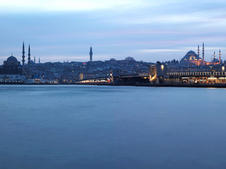 Fototapeta na wymiar Istanbul bosphorus, golden horn and galata bridge
