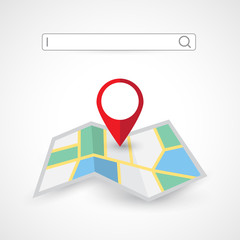 Location search folded map navigation