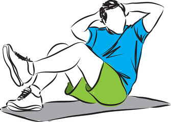 man fitness workout illustration