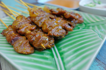 Grilled meat skewers