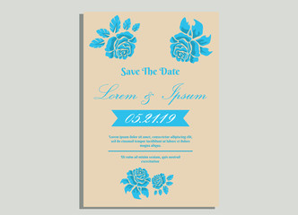 weeding invitation 10, romantic style with rose flower  and monstera background