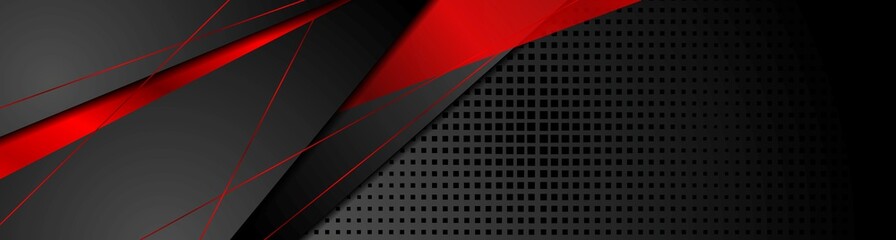 Naklejka premium Red and black abstract corporate banner design