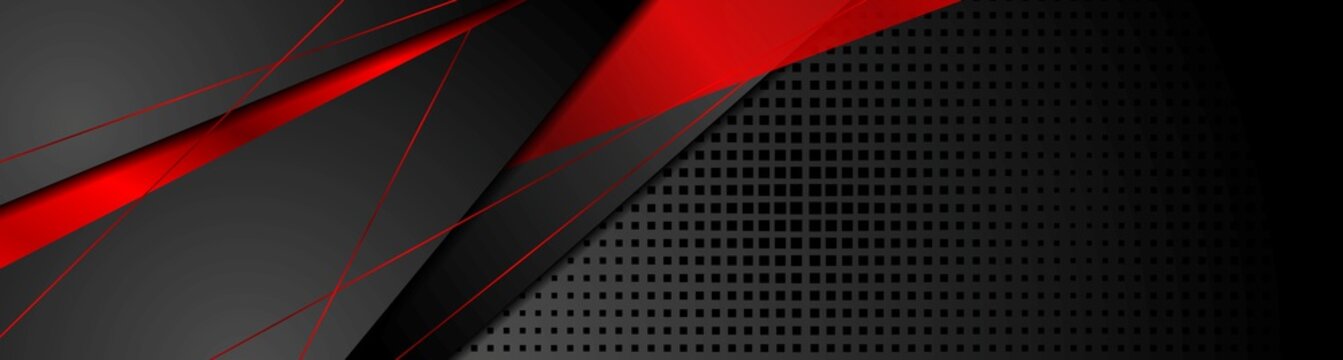 Red and black abstract corporate banner design