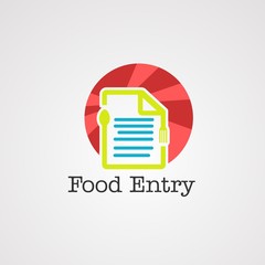 abstract business logo with food entry concep