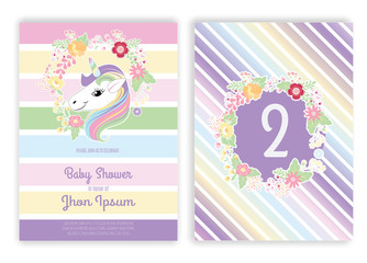 Unicorn floral unicorn decor card baby shower.