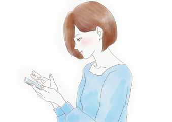 スマートフォンと女性