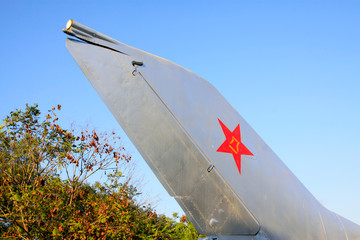 Chinese air retired fighter jets in a park