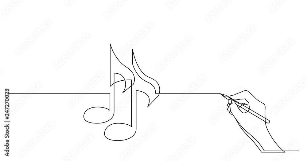 Wall mural hand drawing business concept sketch of music notes