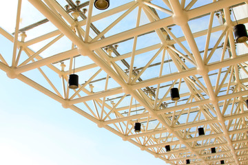 Steel truss and lamps