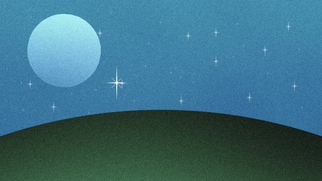 Full Moon and Stars in Retro Cartoon Style