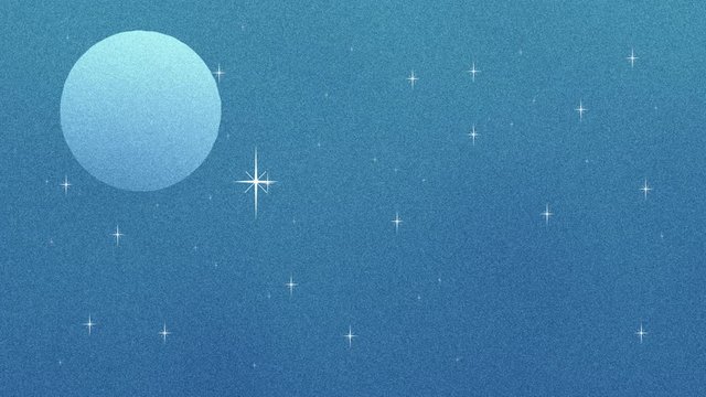 Full Moon and Glittering Stars in Retro Cartoon Style