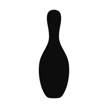 Bowling pin icon, minimal flat design style, vector illustration