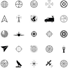 Radar icon set