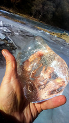 ice crystal in hands