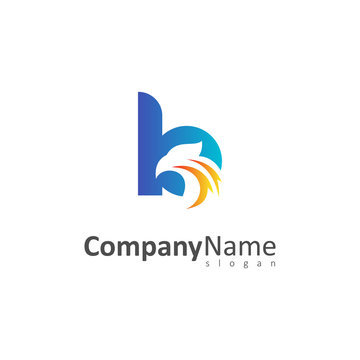 B Logo With Eagle Head Logo Template