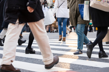渋谷交差点の横断風景