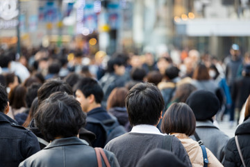 渋谷交差点の横断風景