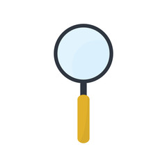 magnifying glass icon in flat style isolated vector illustration on white transparent background