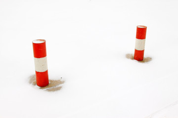 Roadblocks in the snow