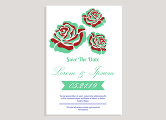 Obraz premium weeding invitation 10, romantic style with rose flower background