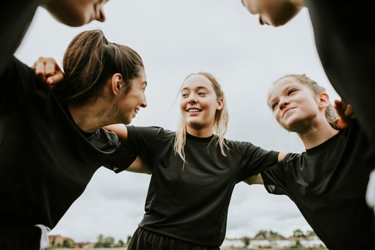 Rugby players gathering before a match