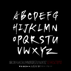 Obraz premium 벡터 문자 / 손으로 쓴 글씨체