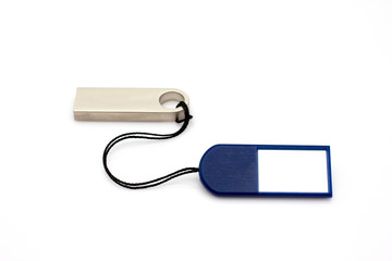 Blank tag label and flash drive usb