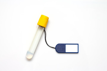 Blank tag label and test tube