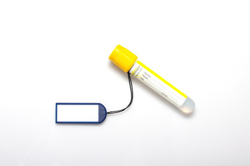 Blank tag label and test tube