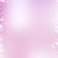 White heart love confettis. Valentine's day border