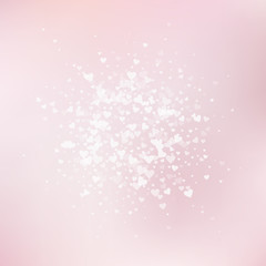 White heart love confettis. Valentine's day explos