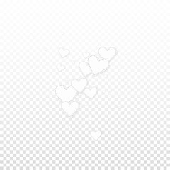 White heart love confettis. Valentine's day explos