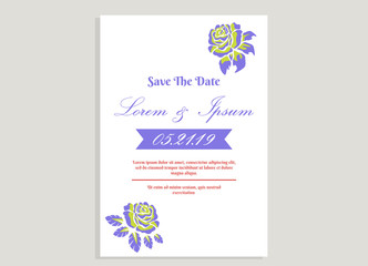 weeding invitation 10, romantic style with rose flower background