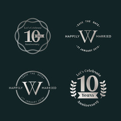 Anniversary badge sets