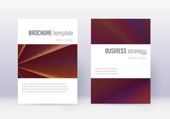 Minimalistic cover design template set. Orange abs