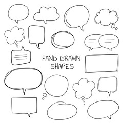 Hand drawn speech bubble collection