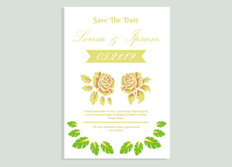 weeding invitation 10, romantic style with rose flower background