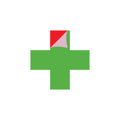 plus medical flake design logo vector