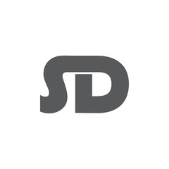 letters sd simple line linked logo